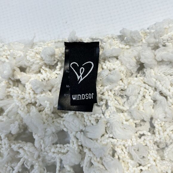 Windsor White Pom Blazer Jacket Womens Small Medium Open Front Streetwear - Picture 4 of 8